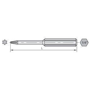 Embout de rechange 50mm sloky pour vis torx